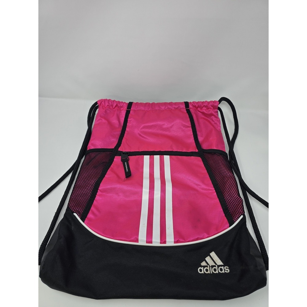 Adidas Drawstring Backpack Pink & Black Gym Sackpack Pre-OwnedSack Pack